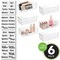 mDesign Stackable Plastic Bath Storage Organizer Box + 32 Labels - Clear